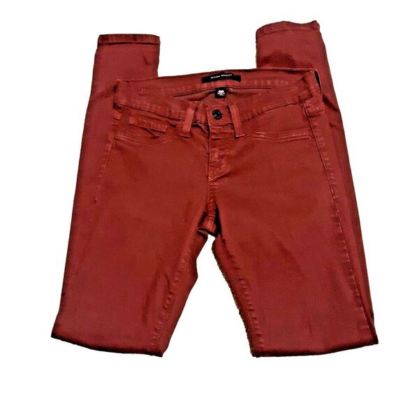 Flying Monkey Womens Sz W25 x L30 Maroon Burgundy Skinny Jegging Jeans - Picture 1 of 9